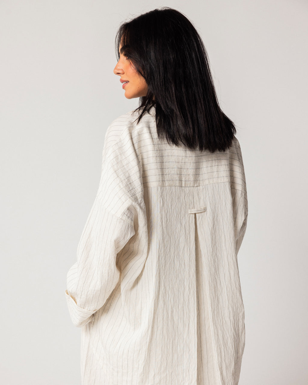 striped linen set