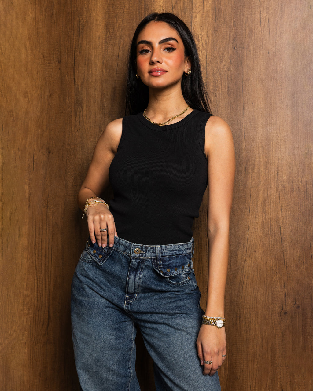 Top cut ribbed cotton