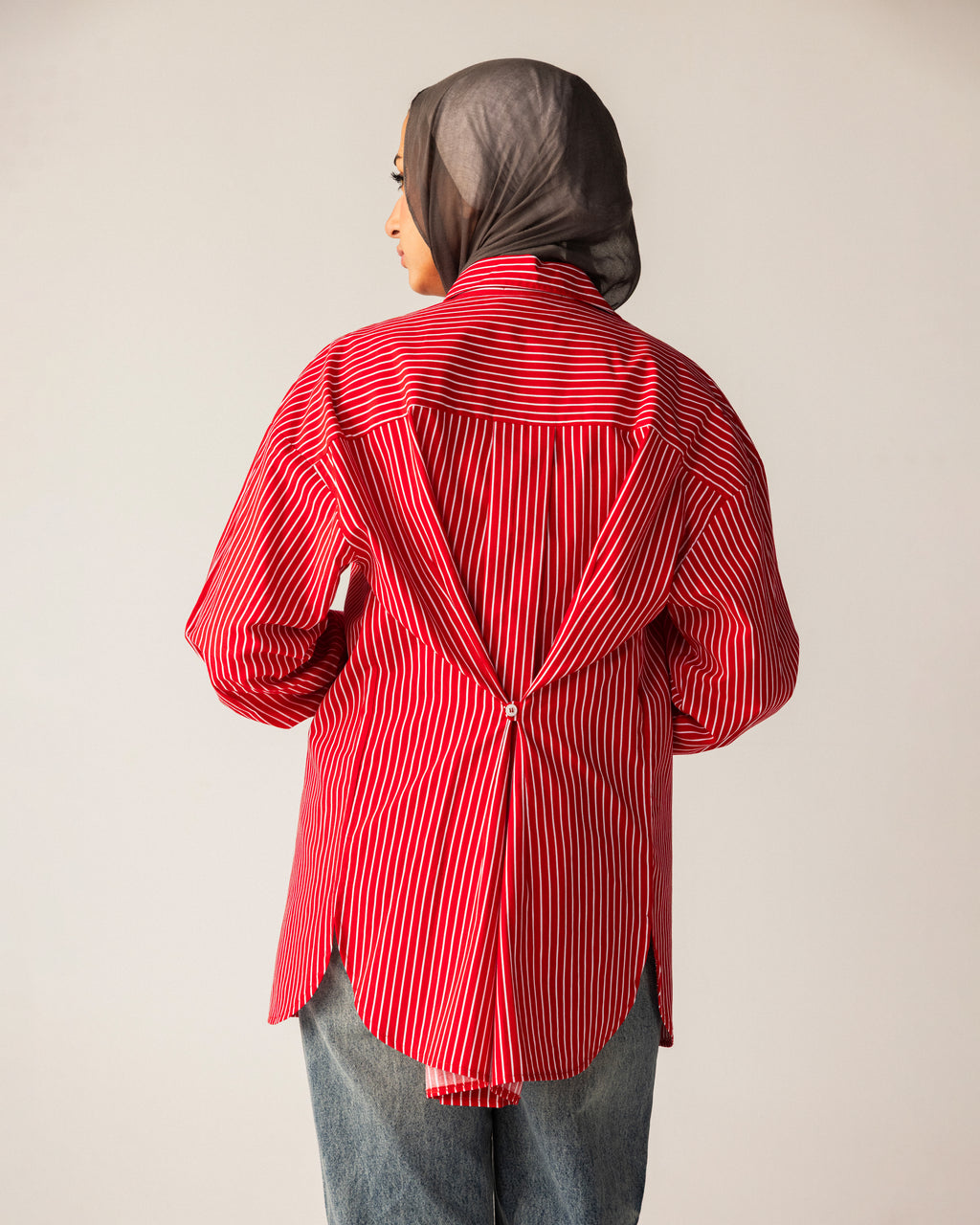 Oversized shirt with buttons down the back