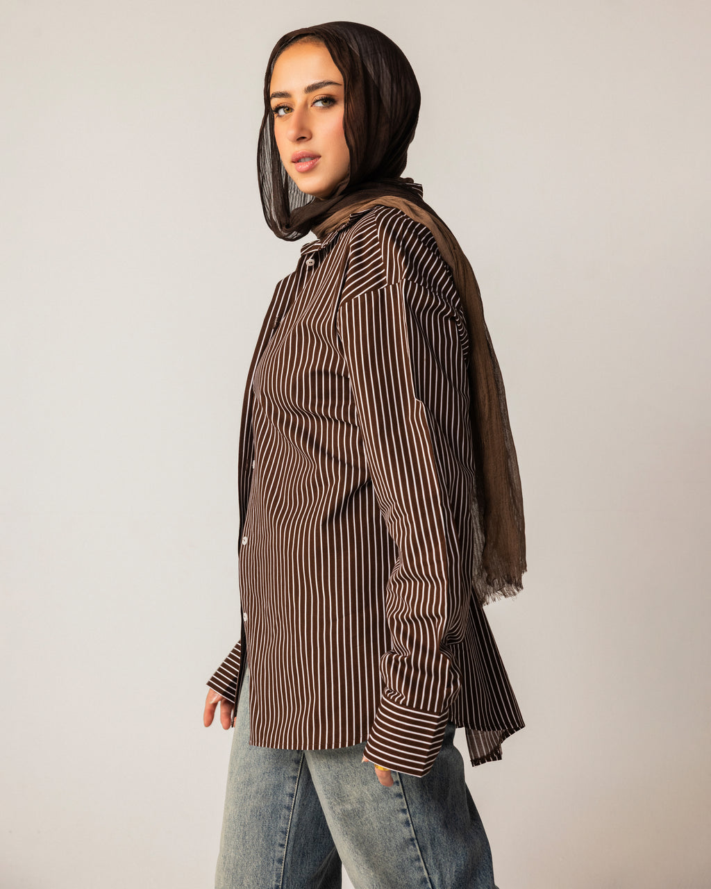 Oversized shirt with buttons down the back