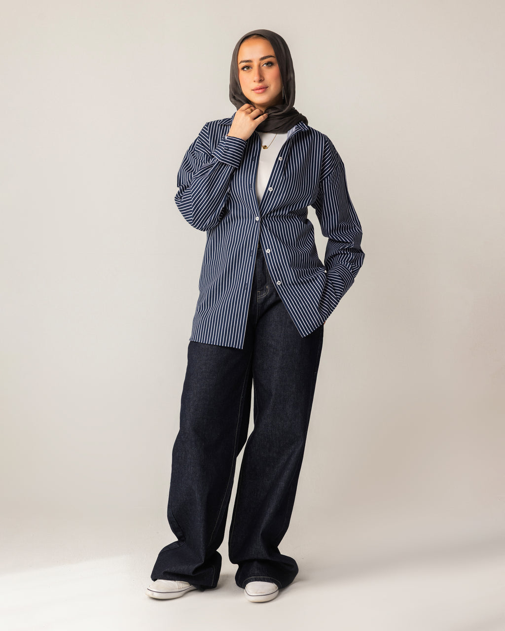 Oversized shirt with buttons down the back