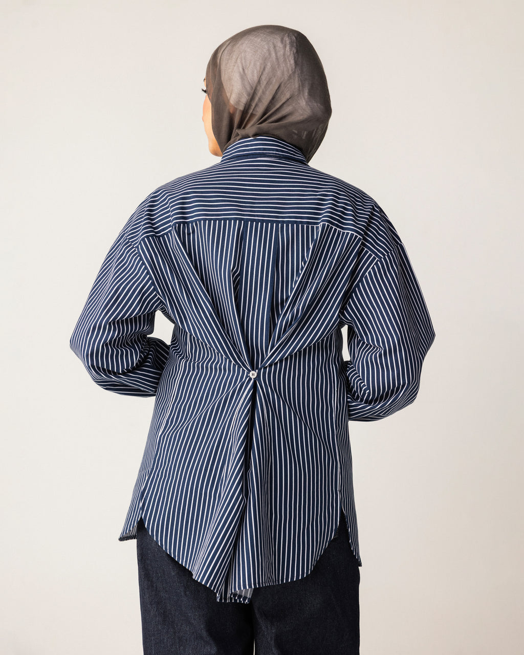 Oversized shirt with buttons down the back