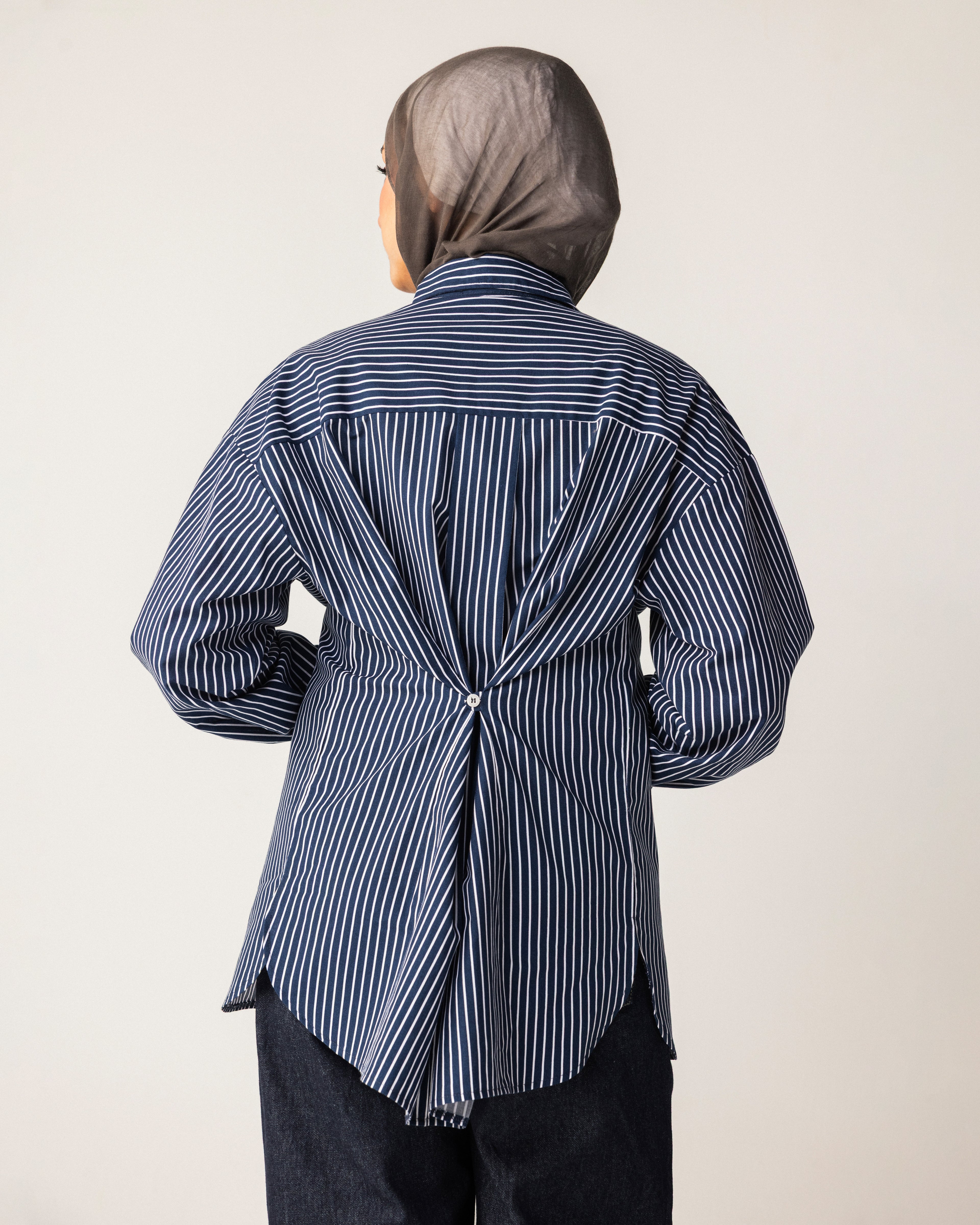 Oversized shirt with buttons down the back