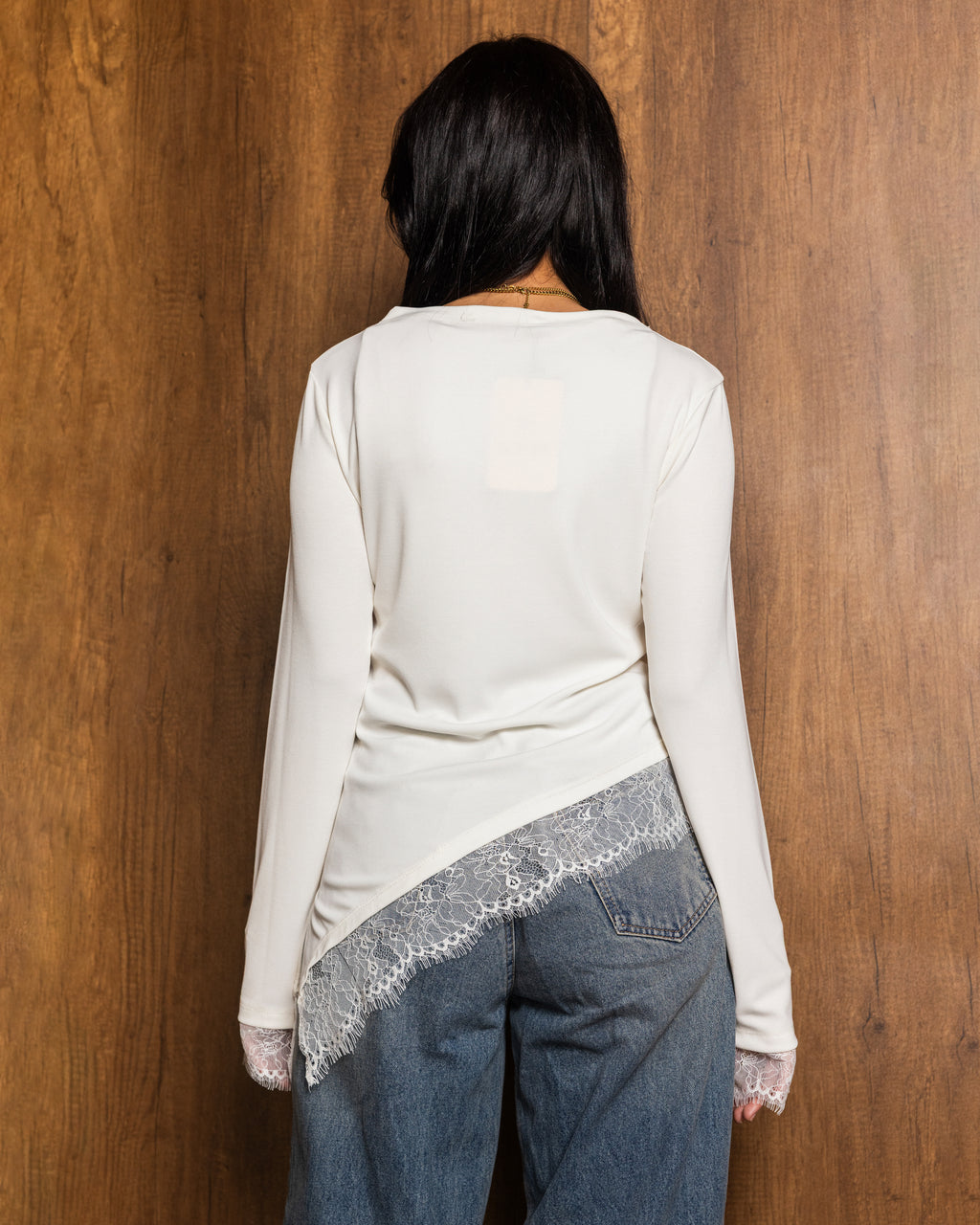 Top with lace and a side slit