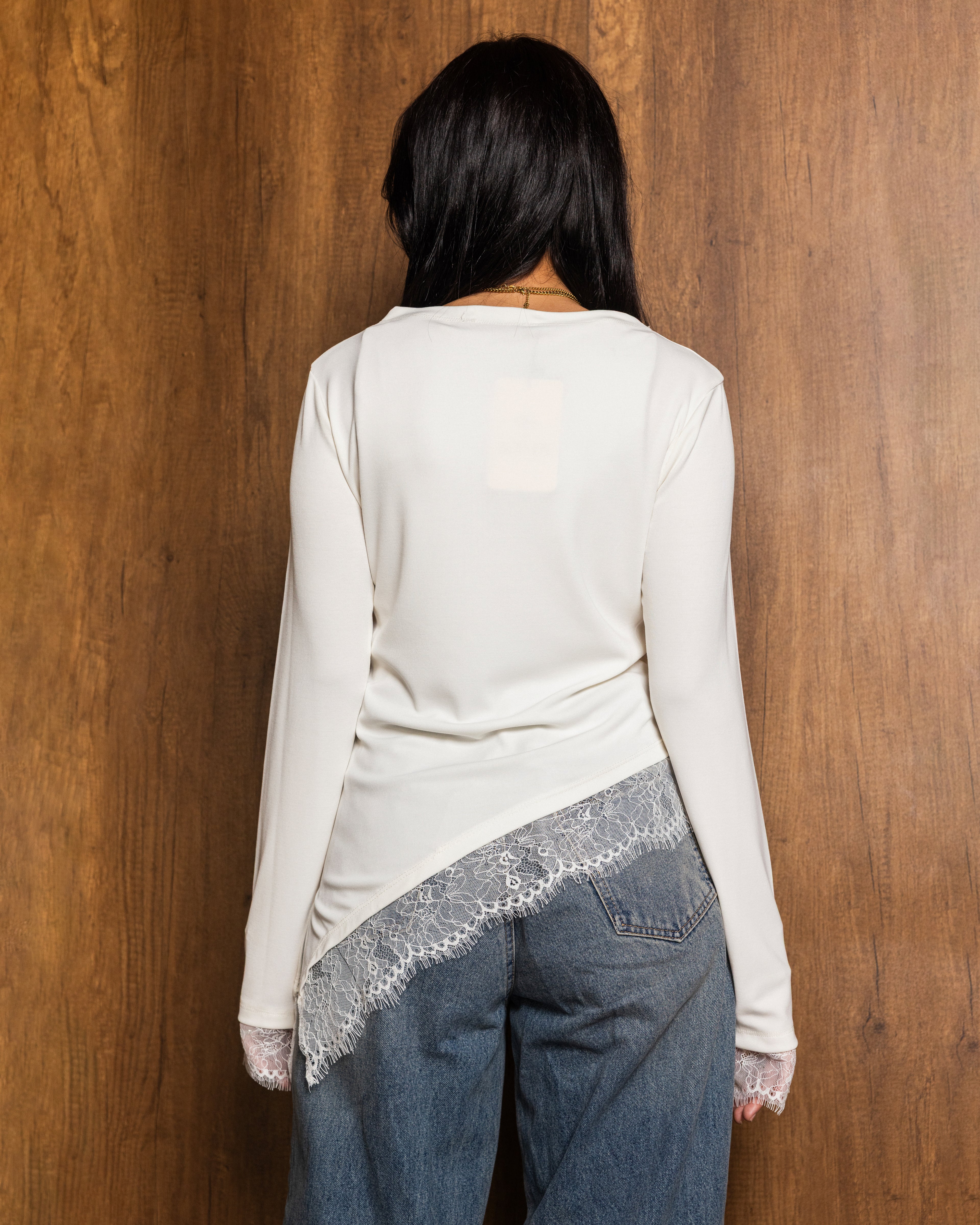 Top with lace and a side slit
