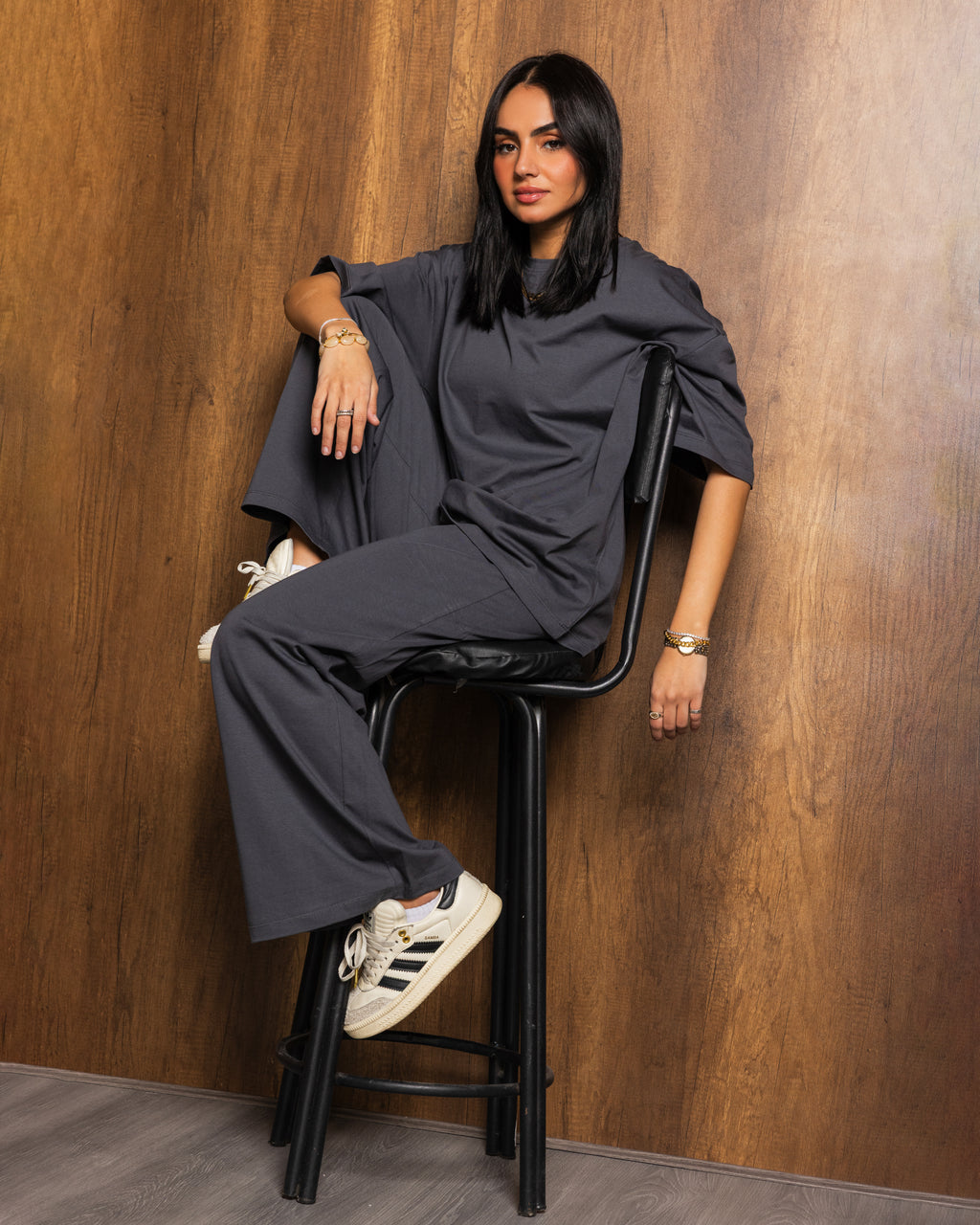 Wide leg cotton pants