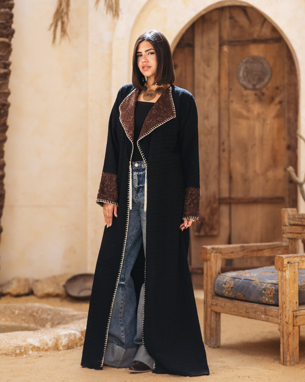 Chic cardigan with rope & handmade details