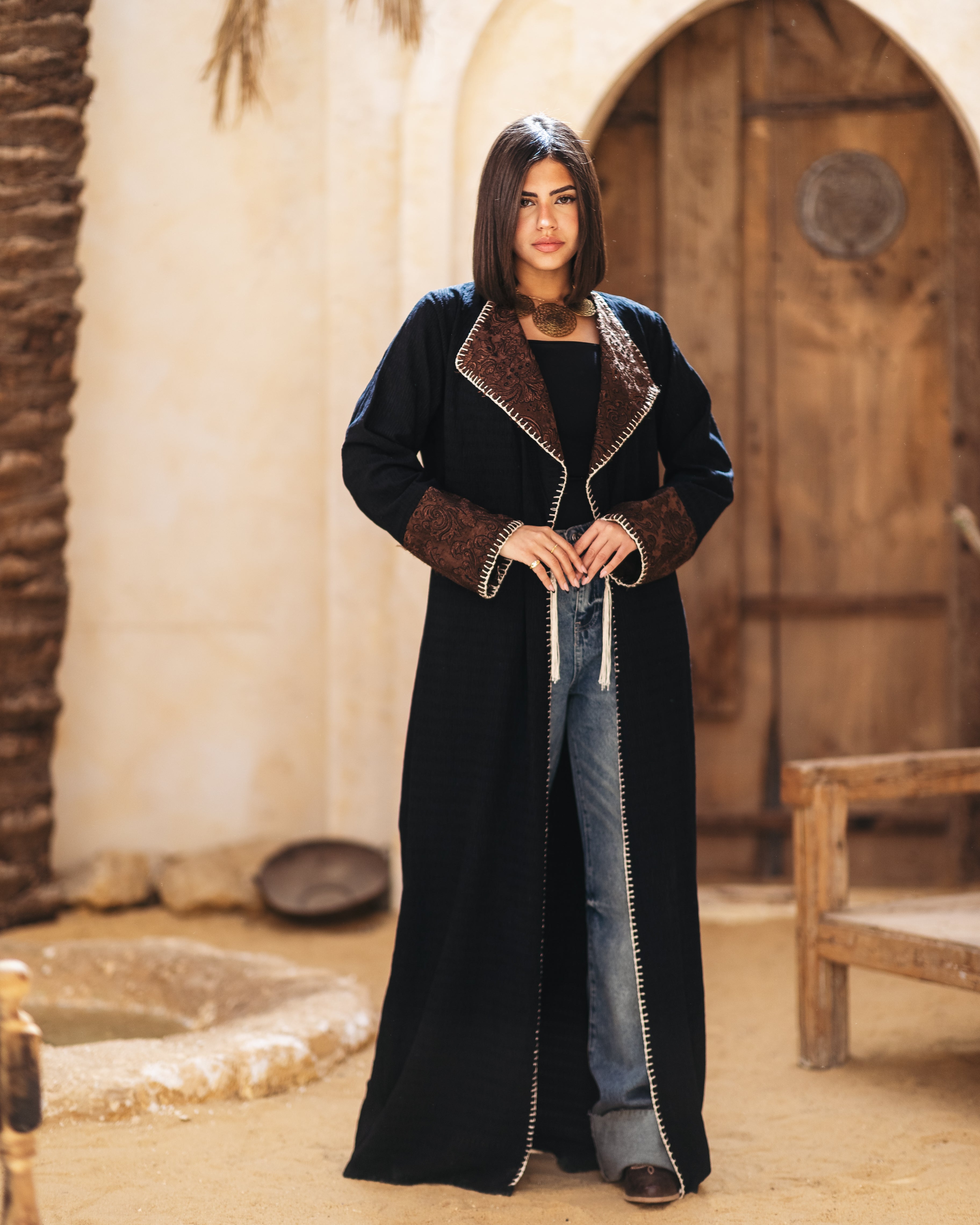 Chic cardigan with rope & handmade details