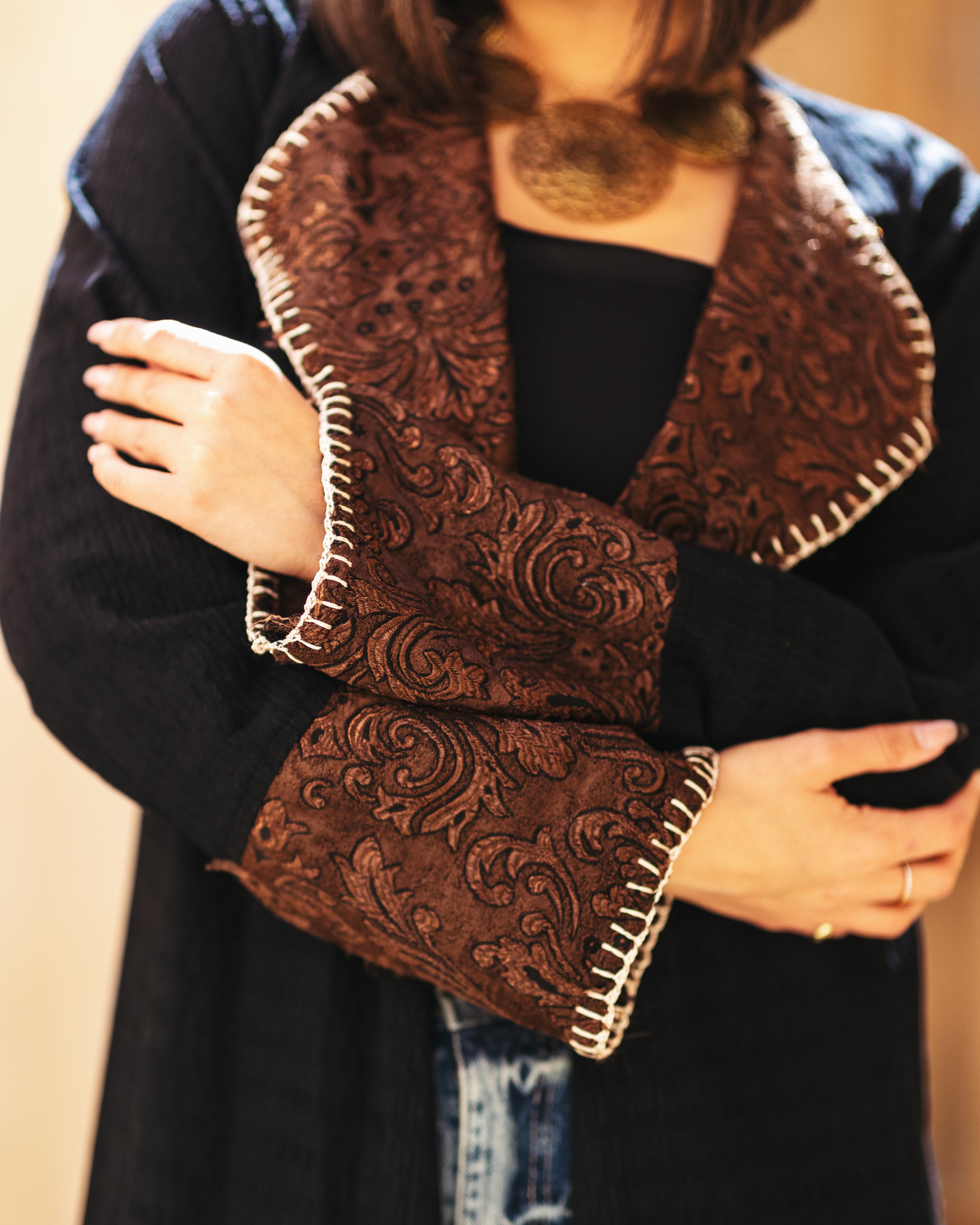 Chic cardigan with rope & handmade details