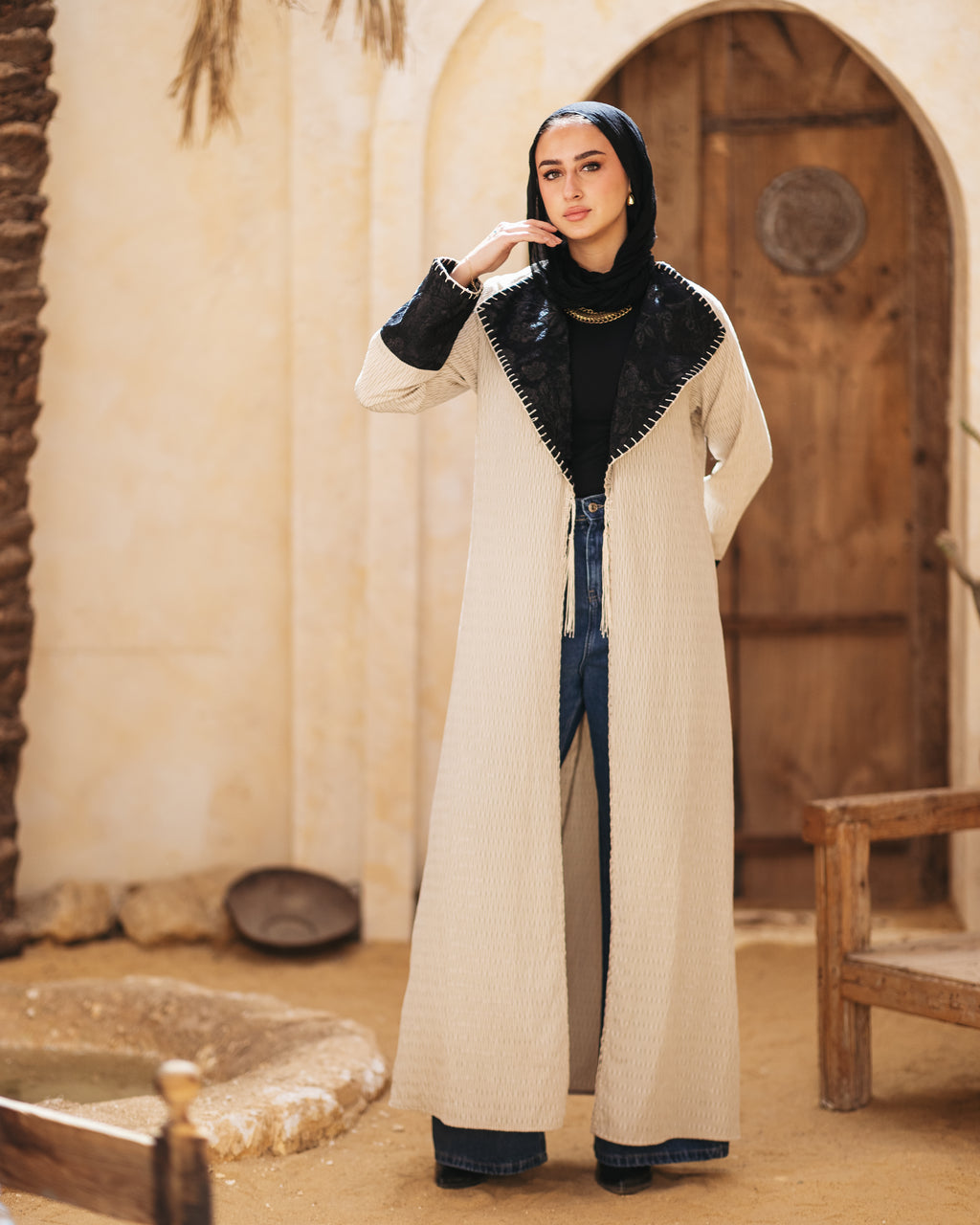 Chic cardigan with rope & handmade details