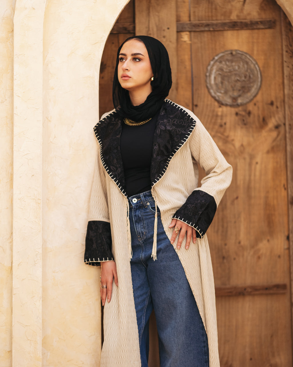 Chic cardigan with rope & handmade details