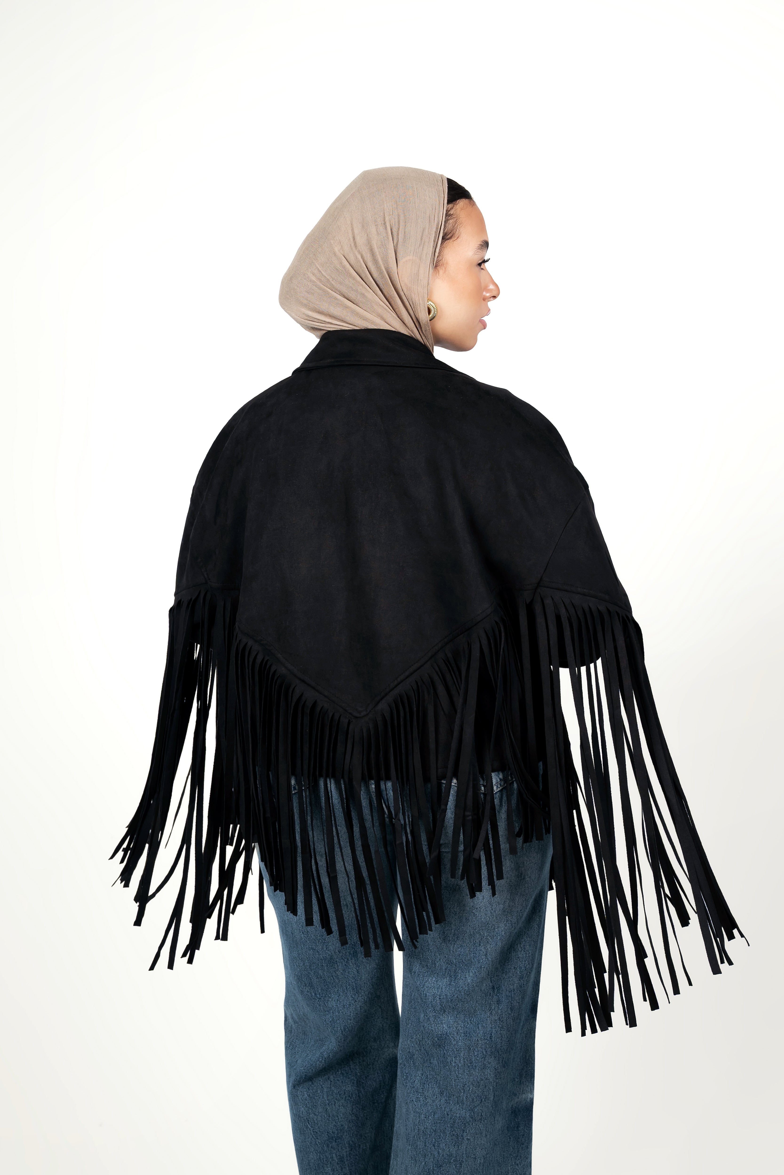 A chic suede-effect jacket - Black