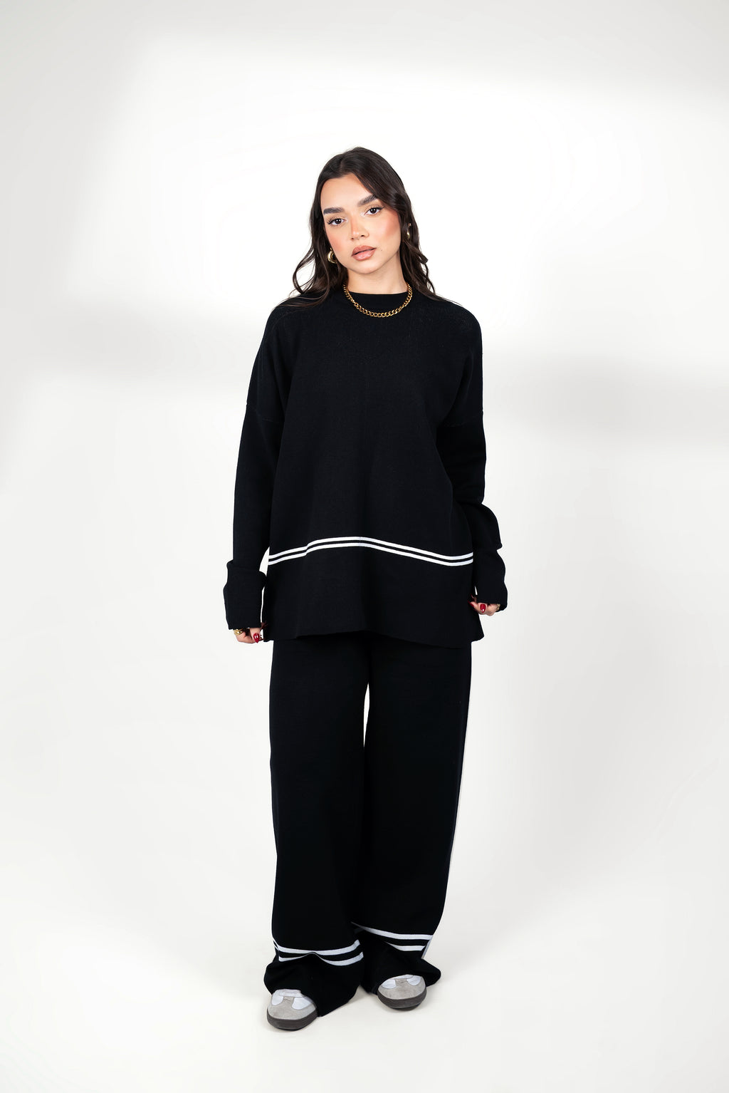 Sweater knit set - Caffe & Brown