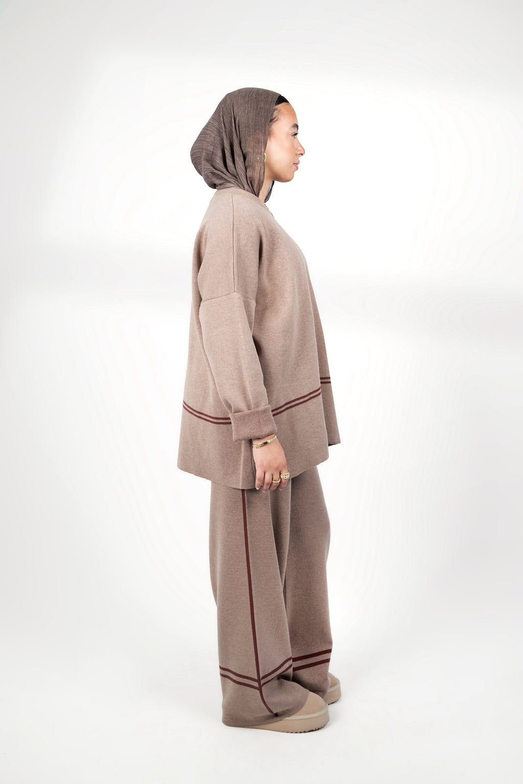 Sweater knit set - Caffe & Brown