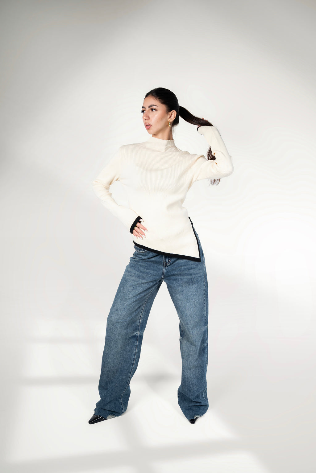 Ribbed knit sweater - OffWhite