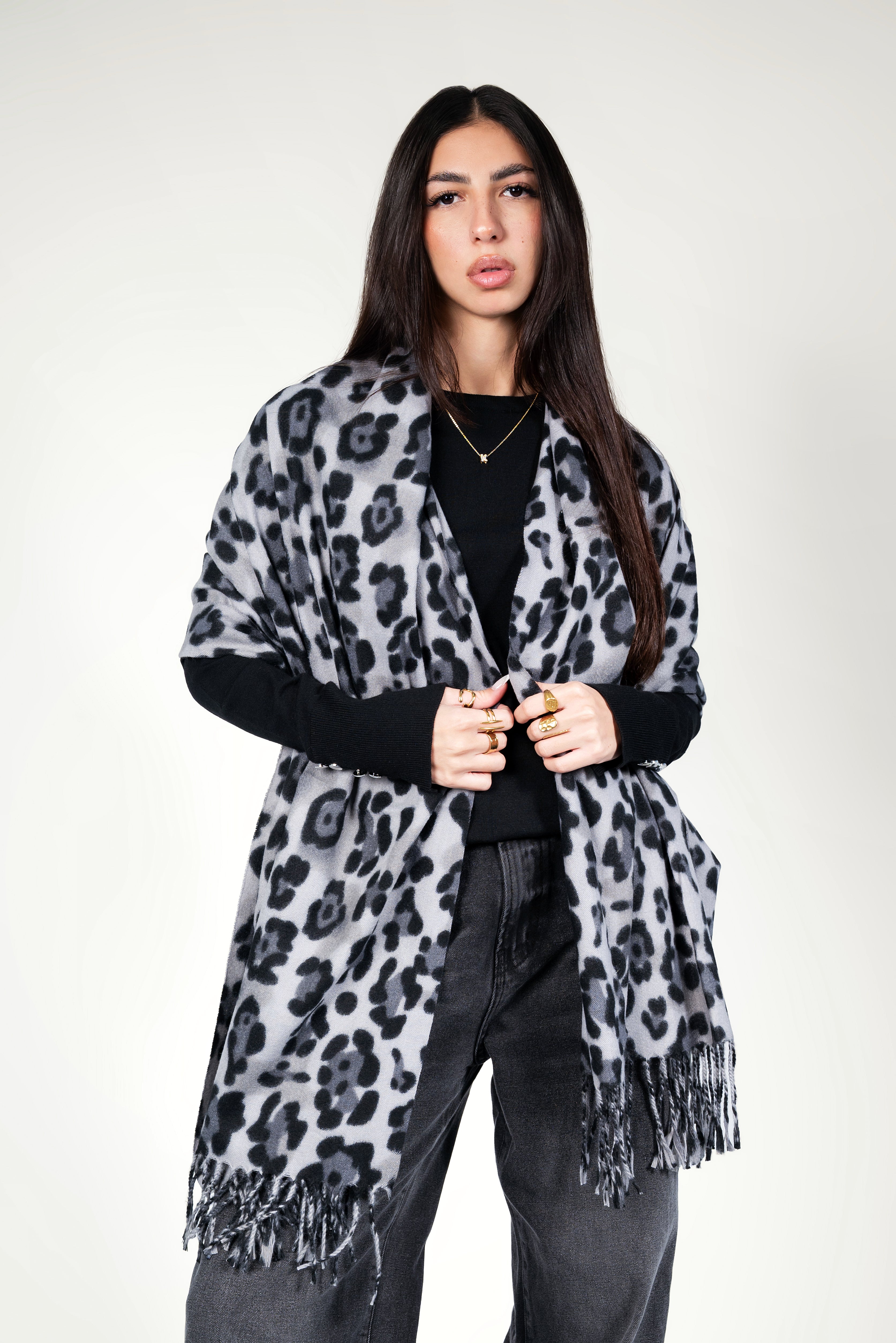 Scarf Leopard - Black