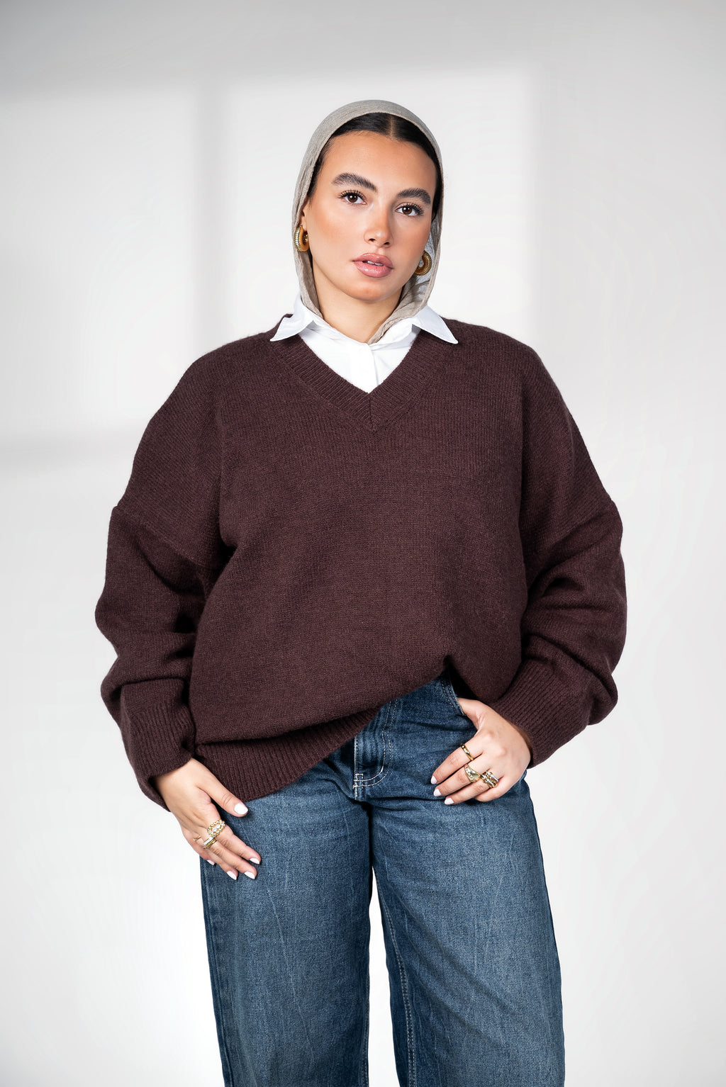 Oversized knitwear - Brown