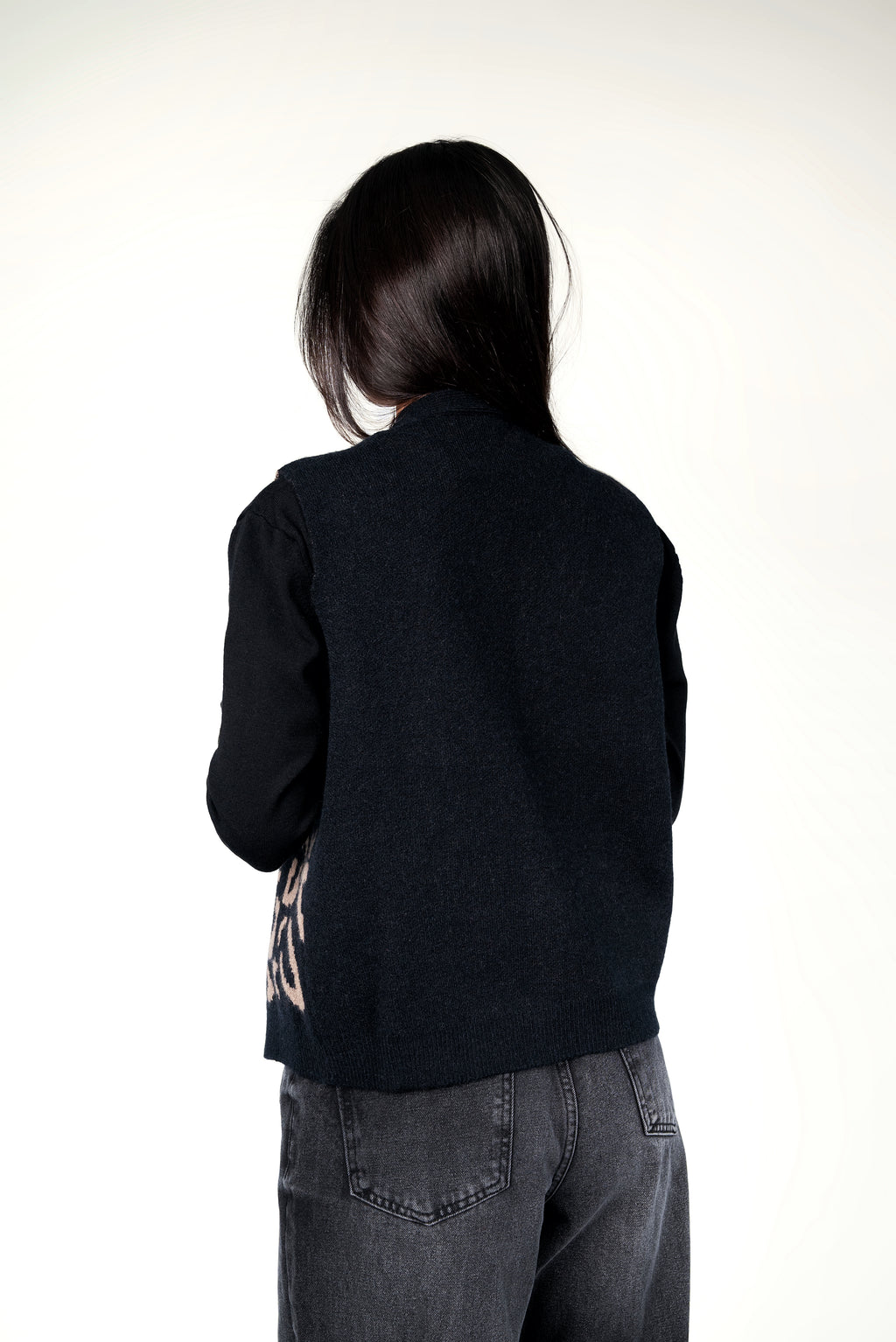 Knitwear vest tiger - Black