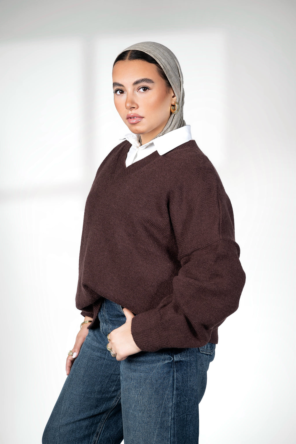 Oversized knitwear - Brown