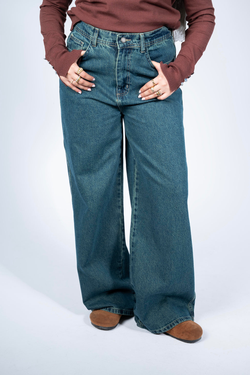 Wide lone denim - Dark Blue