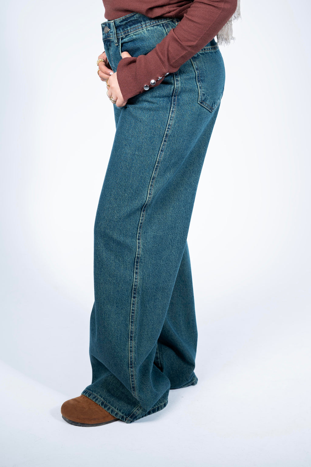 Wide lone denim - Dark Blue