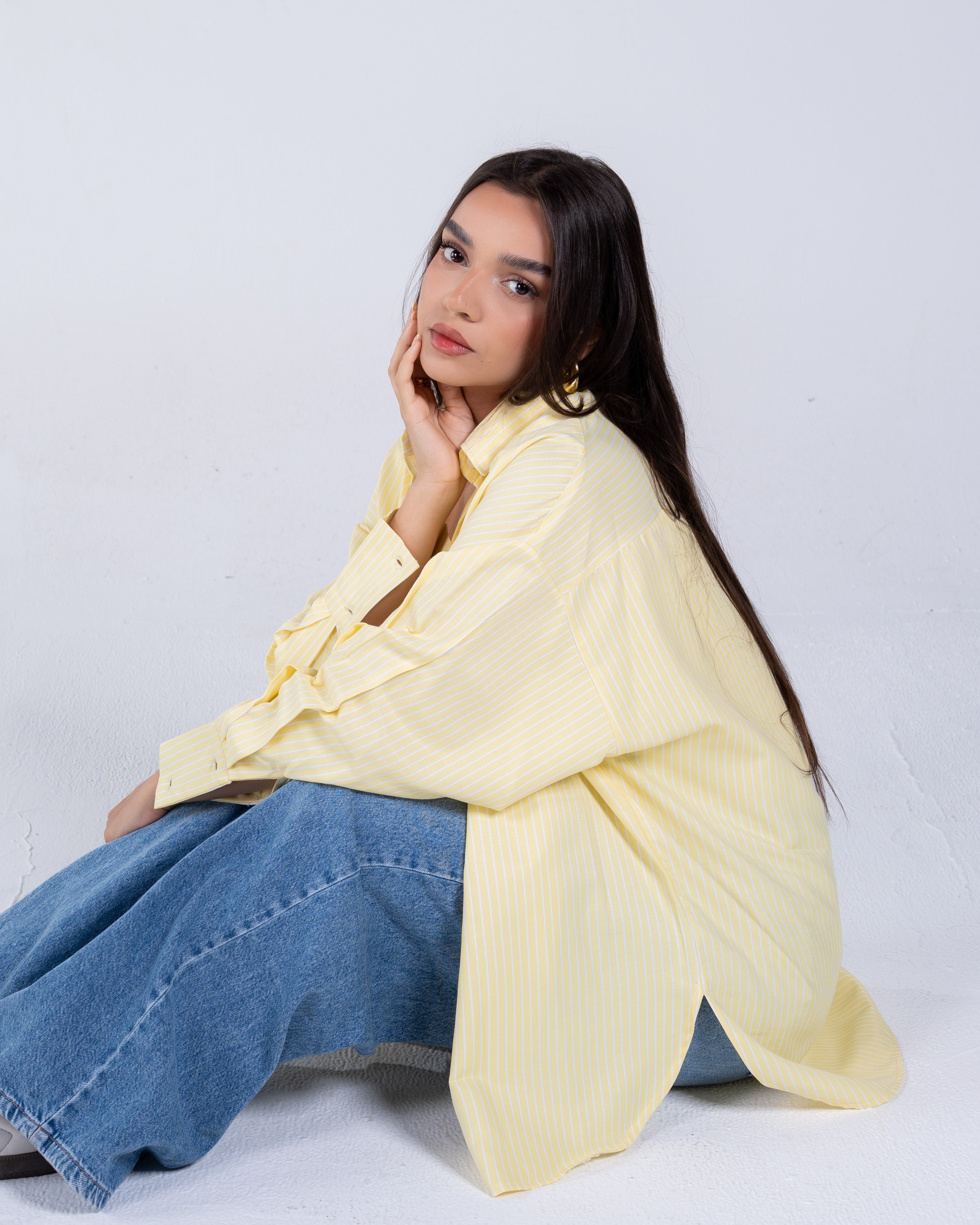 Oversized striped shirt