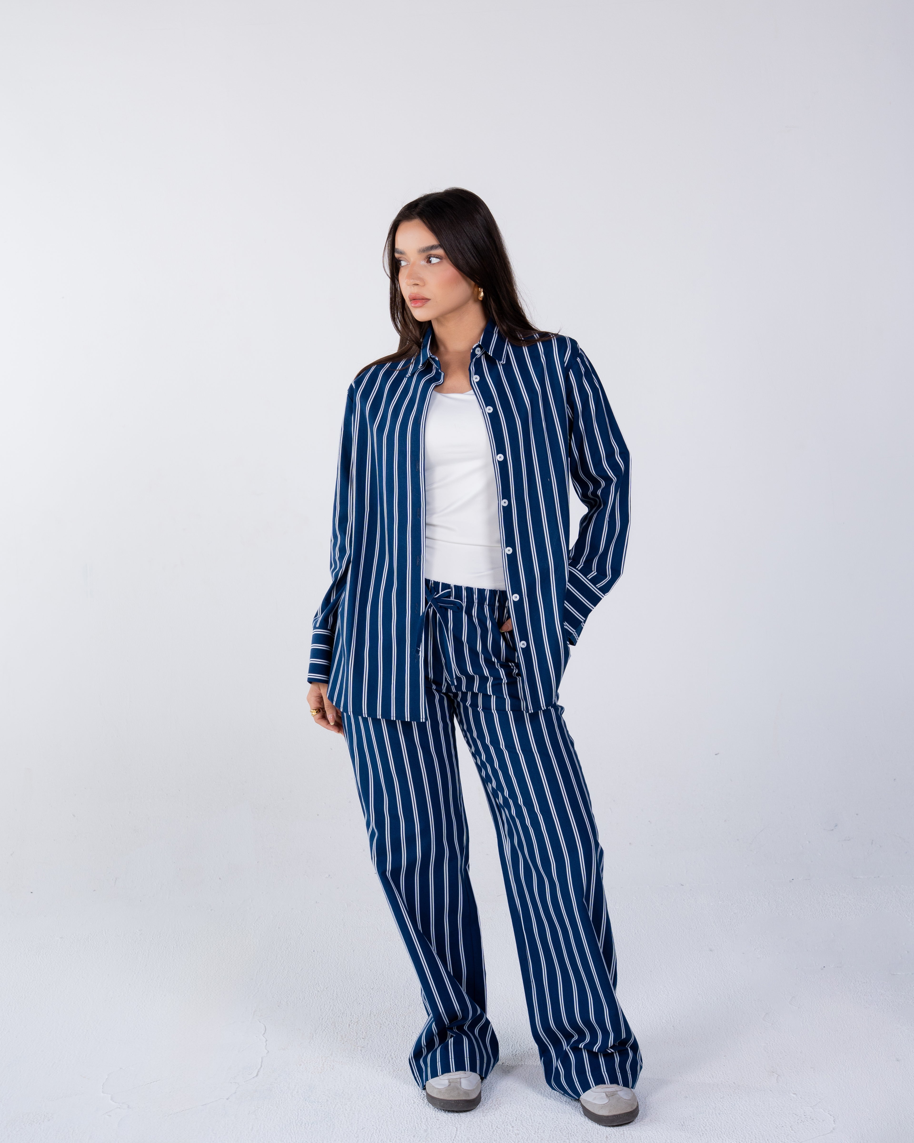 Oversized striped set