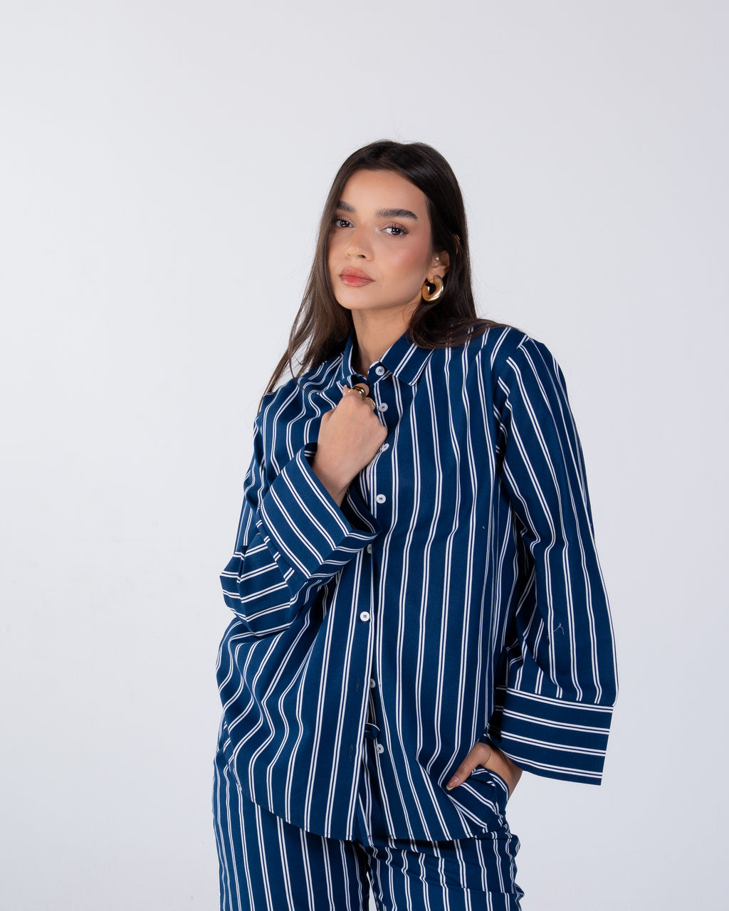 Oversized striped set