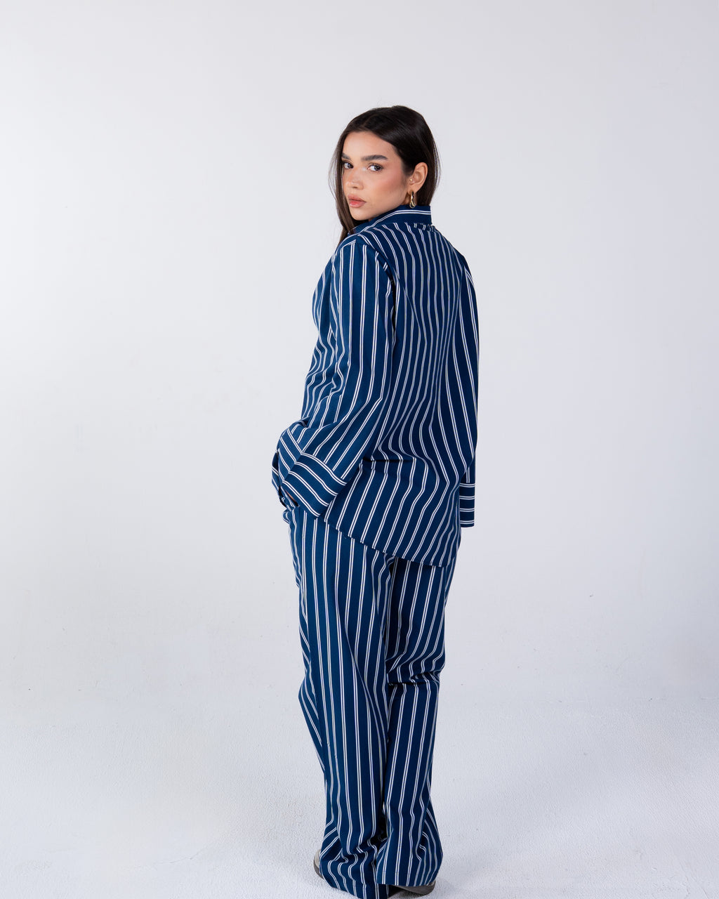 Oversized striped set